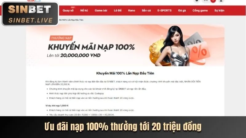 Ưu đãi tiền thưởng nạp tiền lần đầu cho người chơi M88 mới